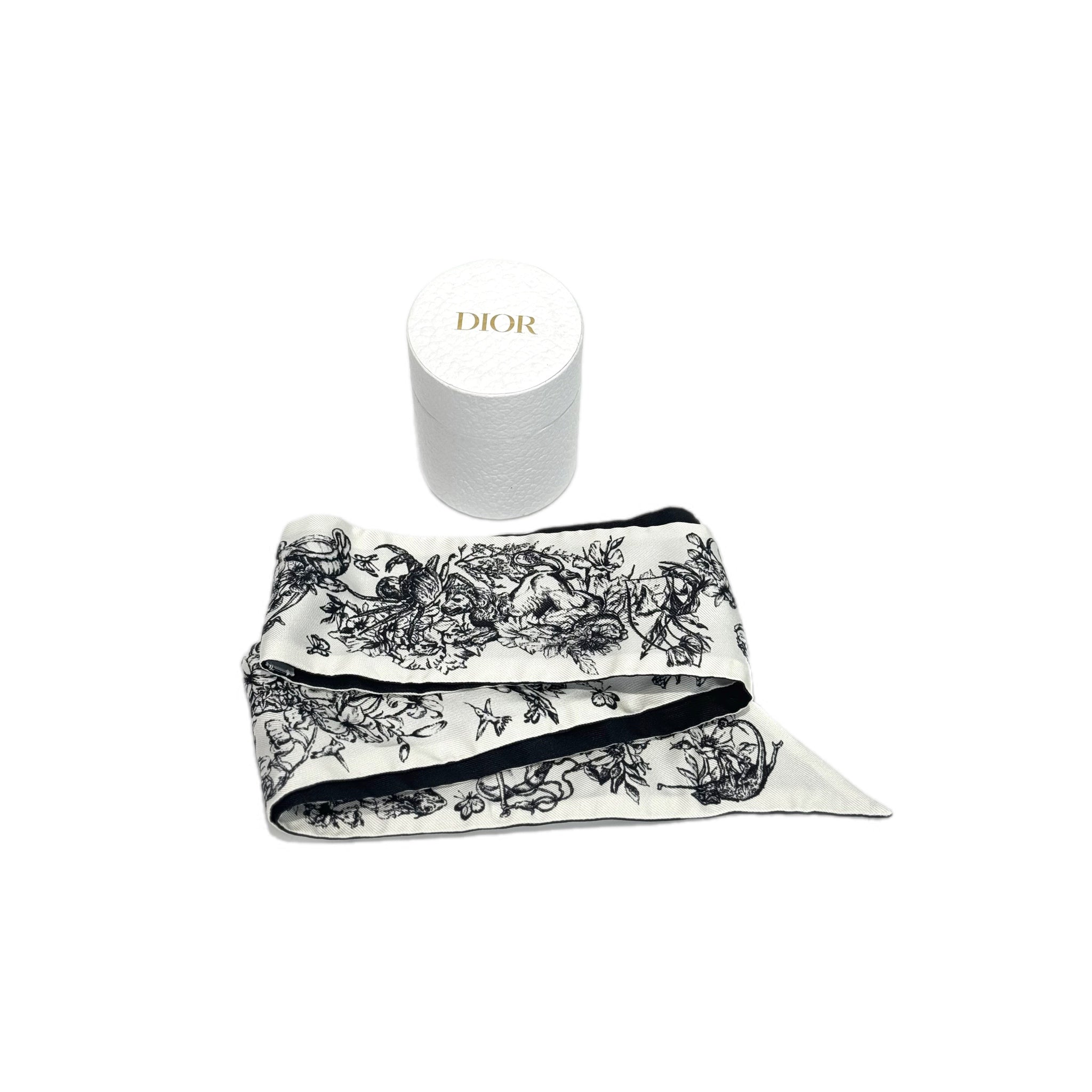 Dior Black and White Silk Twilly