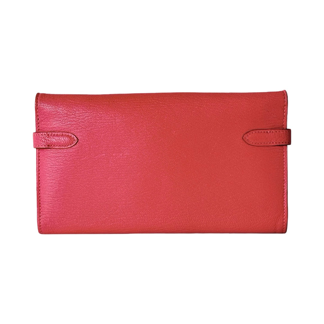 Hermes Pink Long Wallet Kelly
