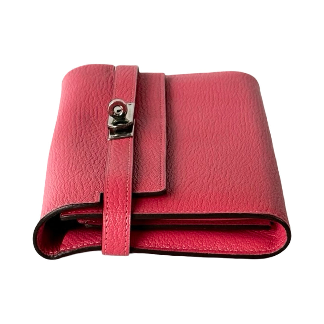 Hermes Pink Long Wallet Kelly