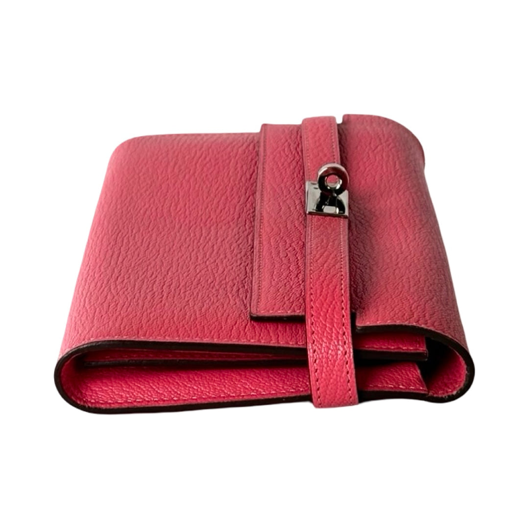 Hermes Pink Long Wallet Kelly