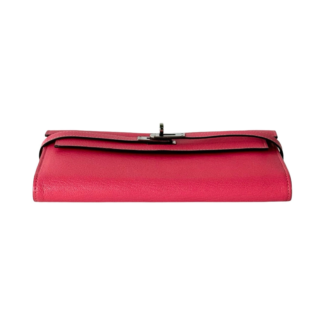 Hermes Pink Long Wallet Kelly