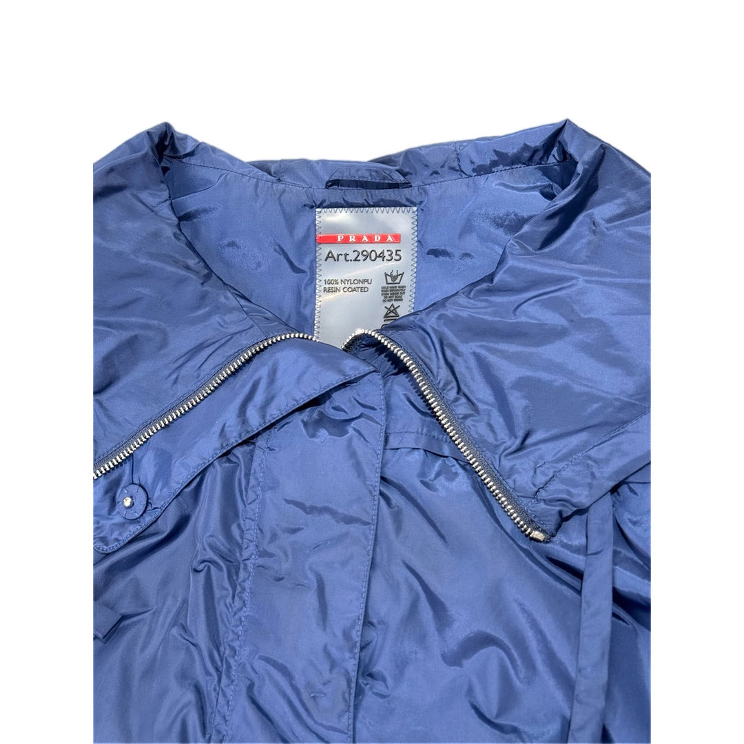Prada Blue Zipped Up Nylon Jacket #40