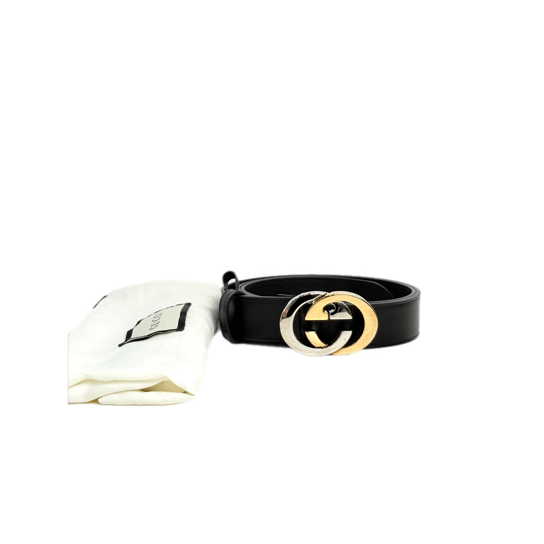 Gucci Two Tone GG Logo Belt 90CM