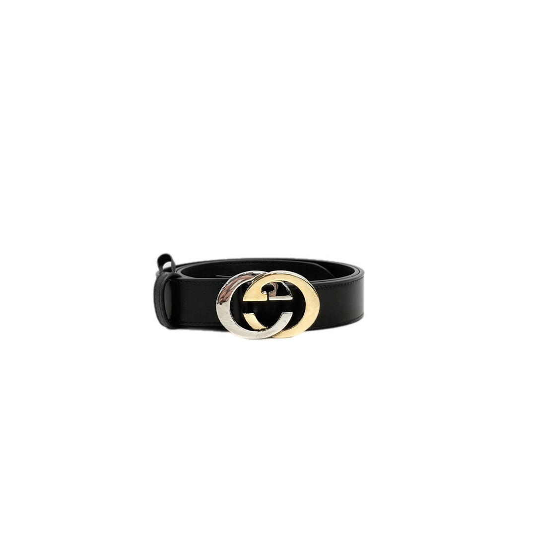 Gucci Two Tone GG Logo Belt 90CM