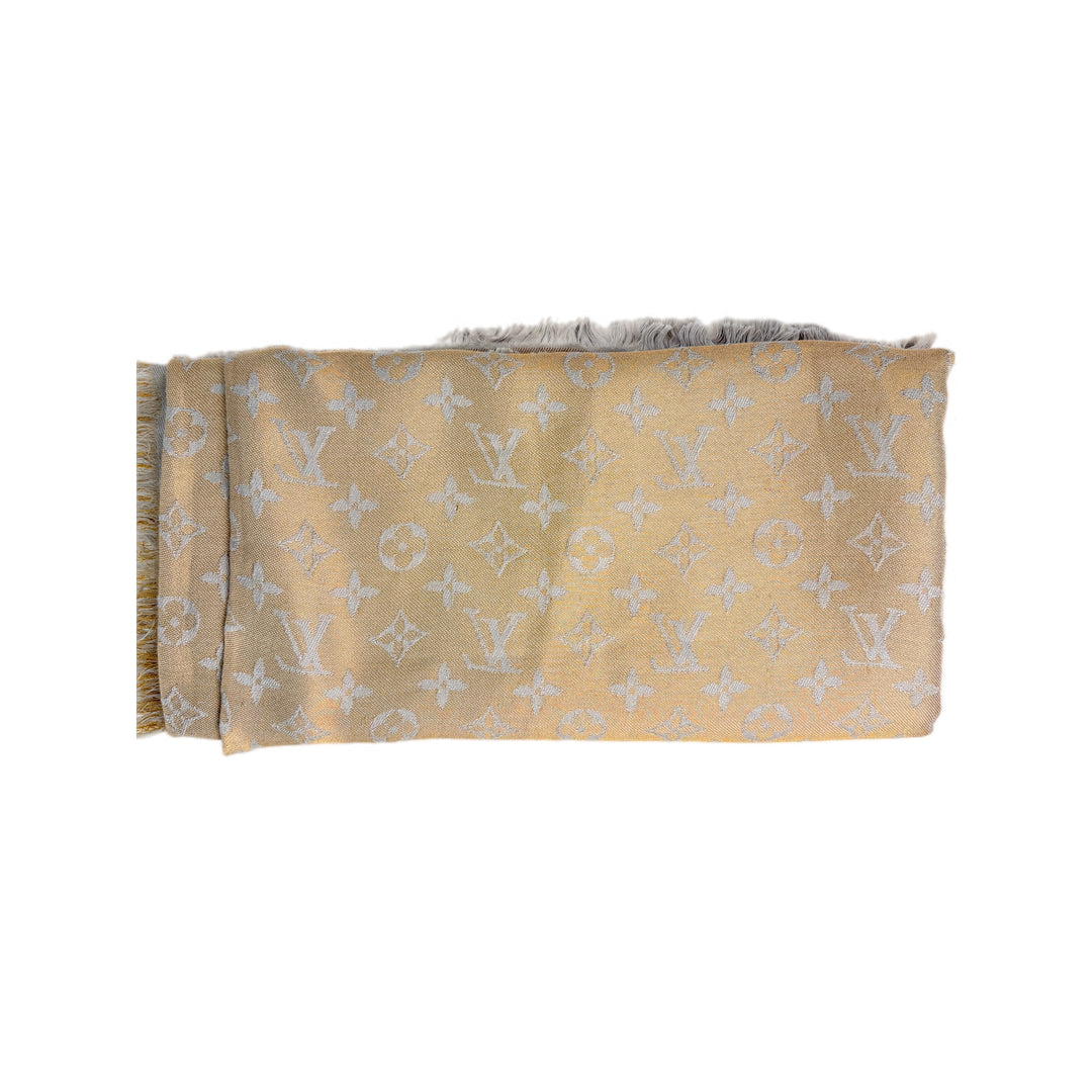 Louis Vuitton Gold/Silver Silk Scarf