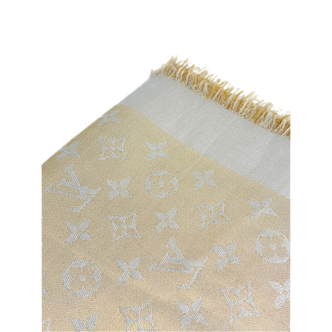 Louis Vuitton Gold/Silver Silk Scarf