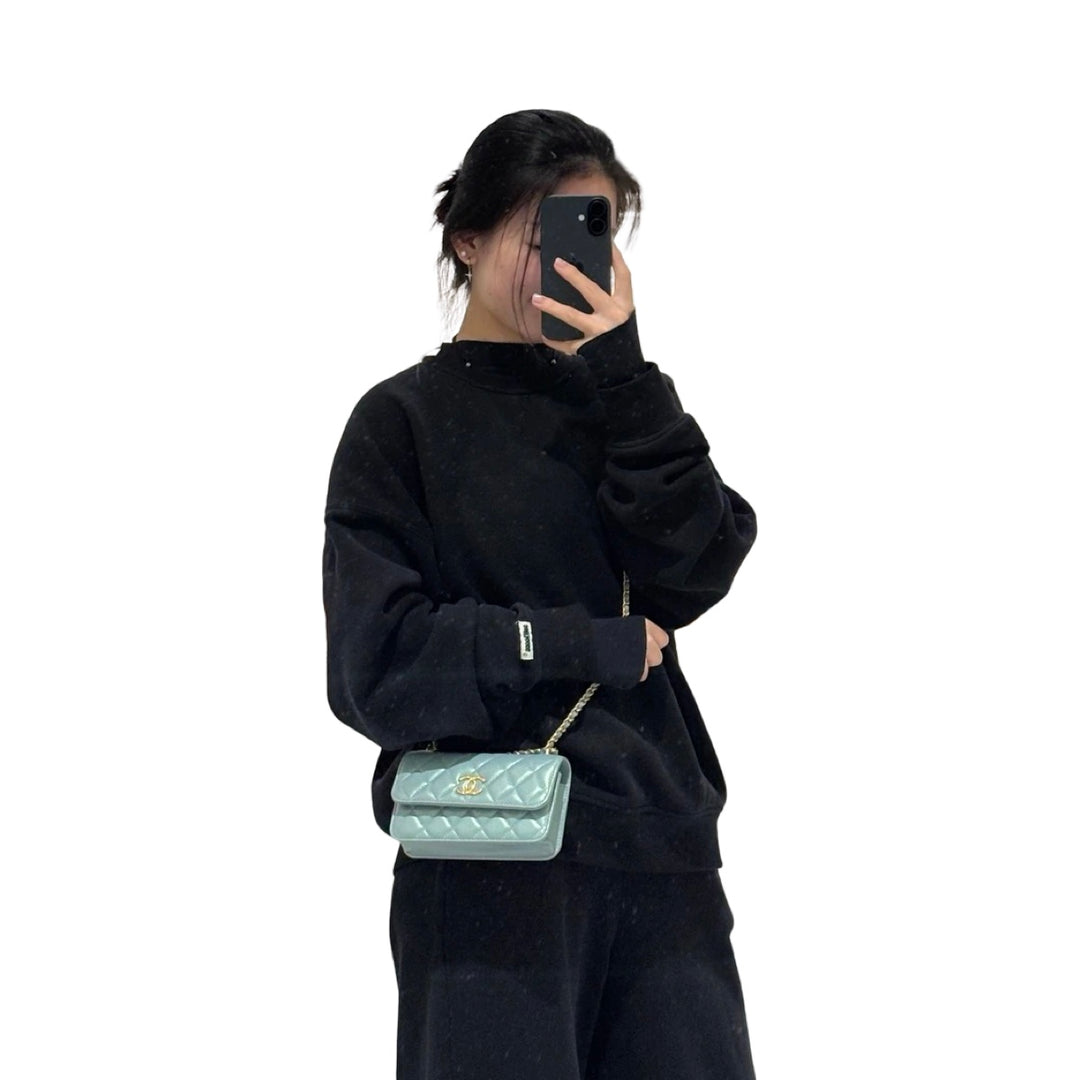Chanel Light Green Lambskin Woc Bag