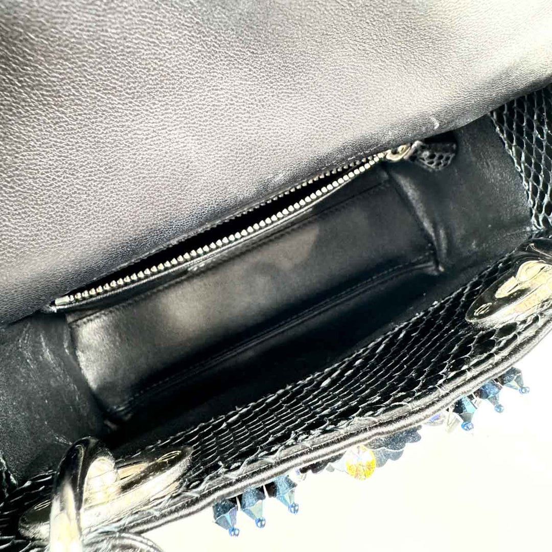 Dior Embellished Python Mini Lady Dior Bag