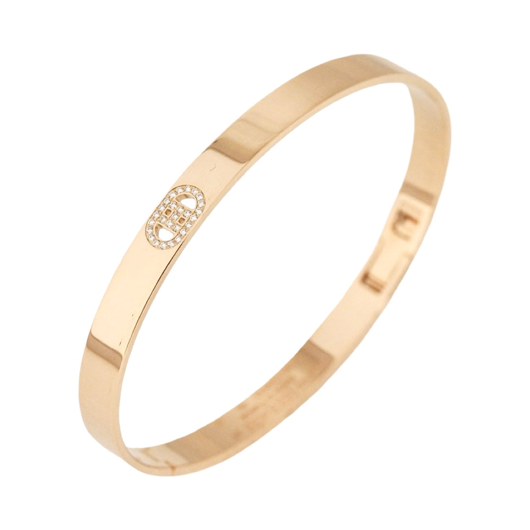 Hermes H d’Ancre Bangle 18K Rose Gold