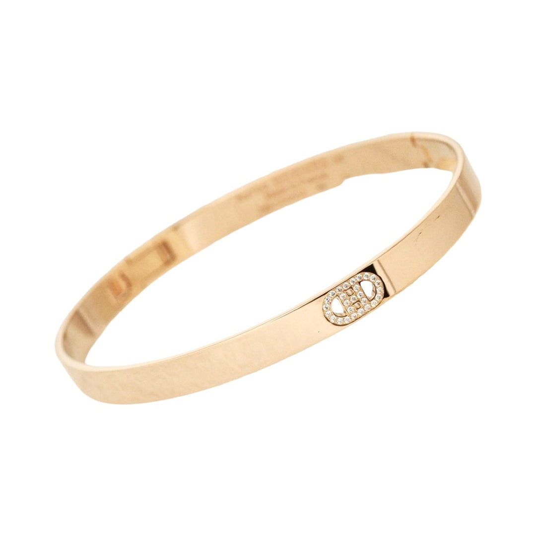 Hermes H d’Ancre Bangle 18K Rose Gold