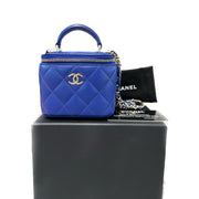 Chanel Mini Blue Top Handle Vanity Case - Jiaxyk