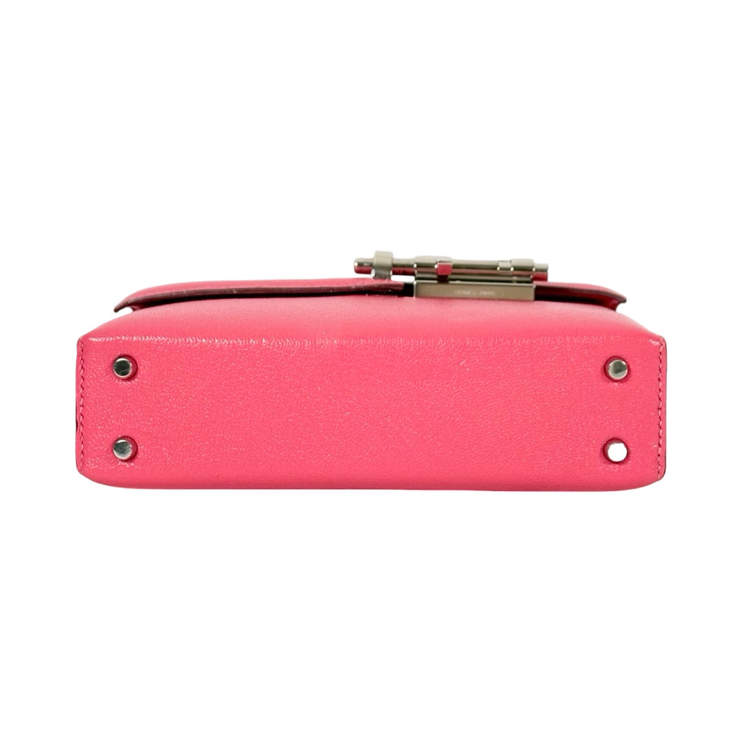 Hermes Rose Lipstick Verrou 17cm Bag