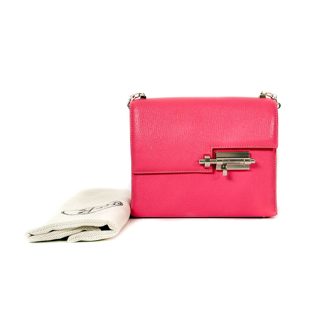 Hermes Rose Lipstick Verrou 17cm Bag