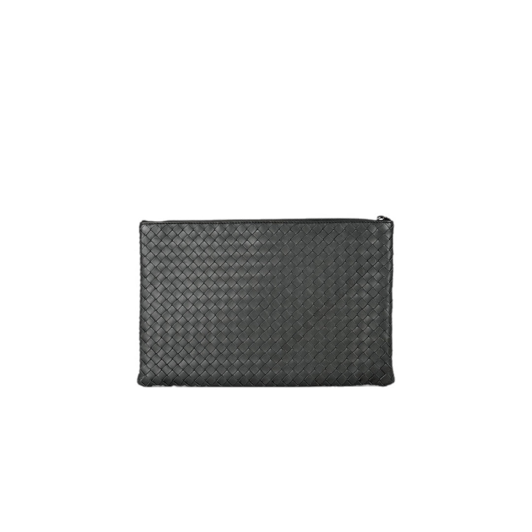 Bottega Veneta Grey Leather Clutch