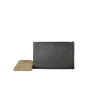 Bottega Veneta Grey Leather Clutch