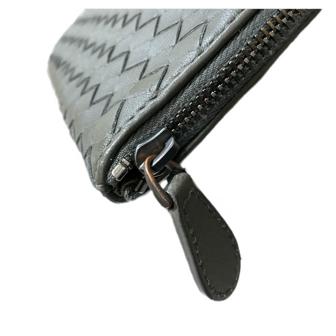 Bottega Veneta Grey Leather Clutch