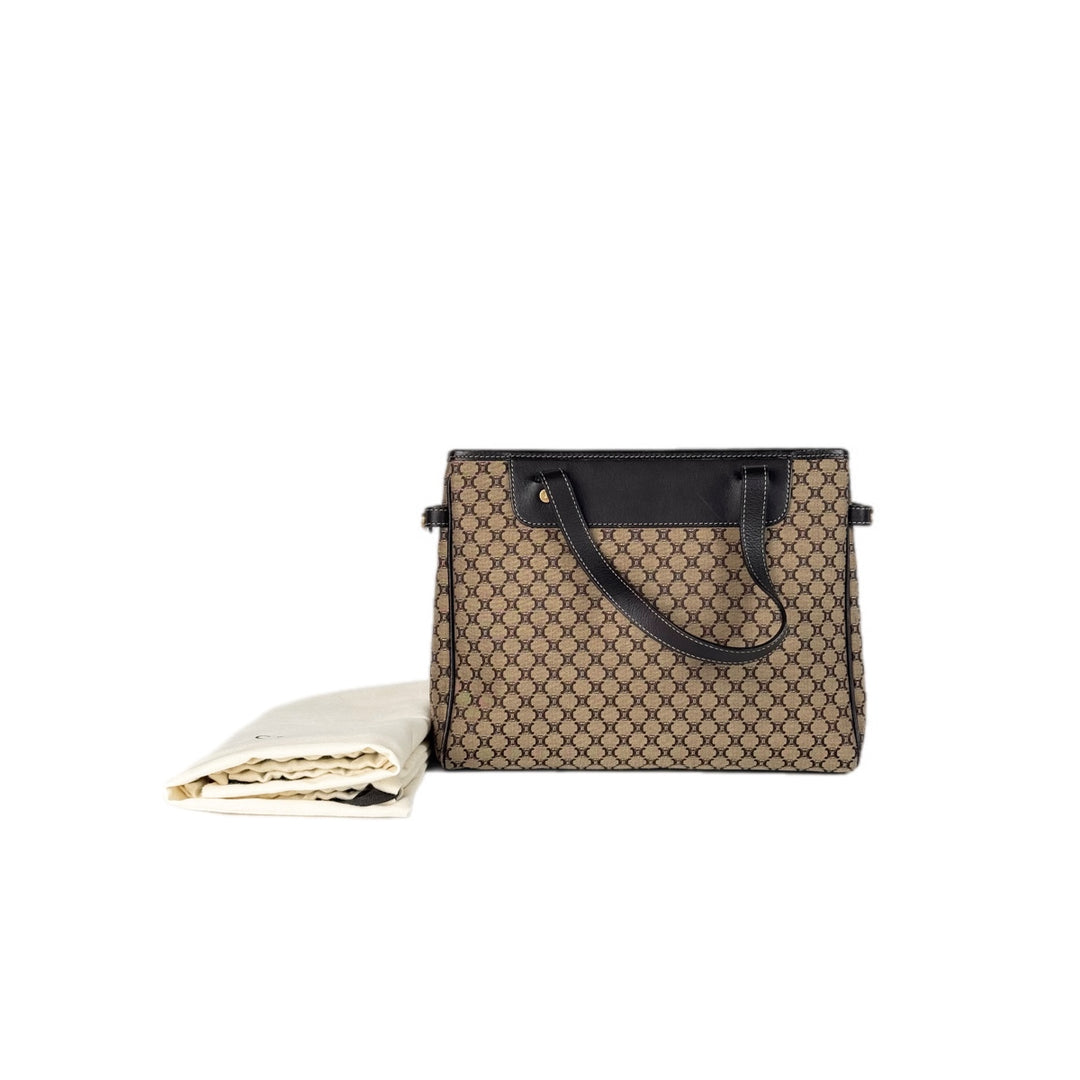 Celine 1970-2000 Macadam Coated Canvas Tote Bag