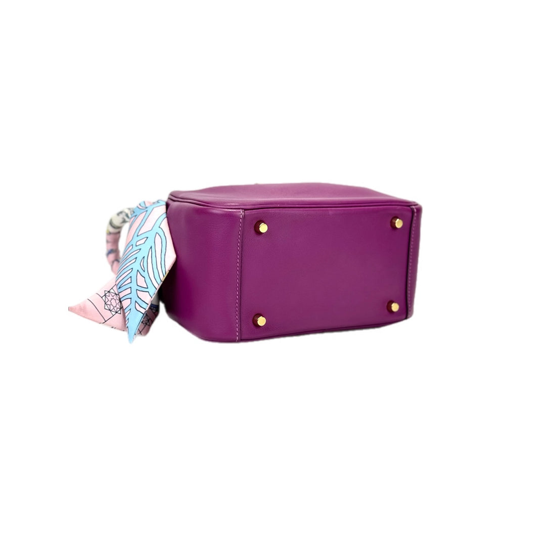 Hermes Lindy Mini P9 Purple Bag