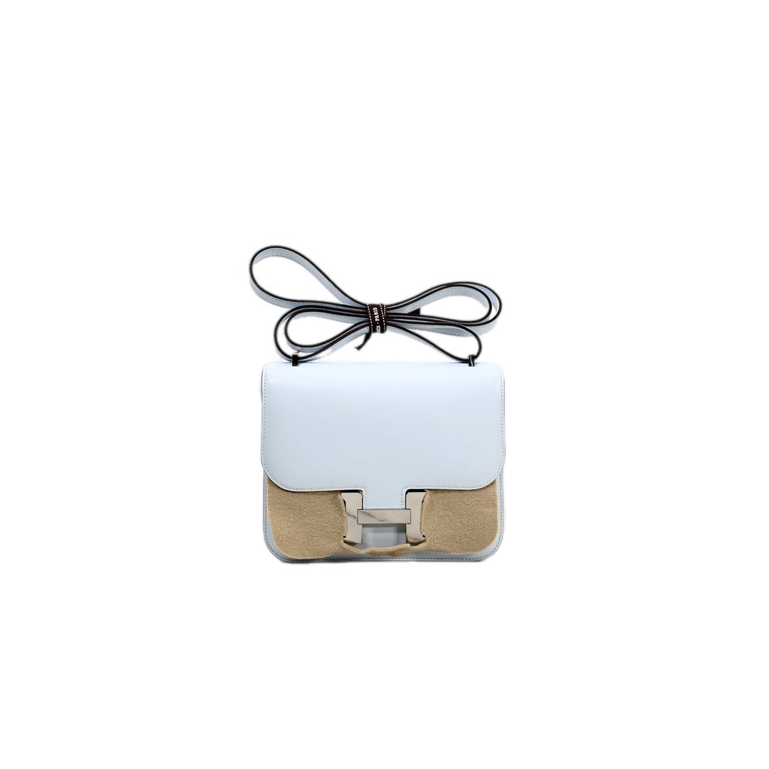 Hermes Constance Mini Swift T0 Blue Brume Bag