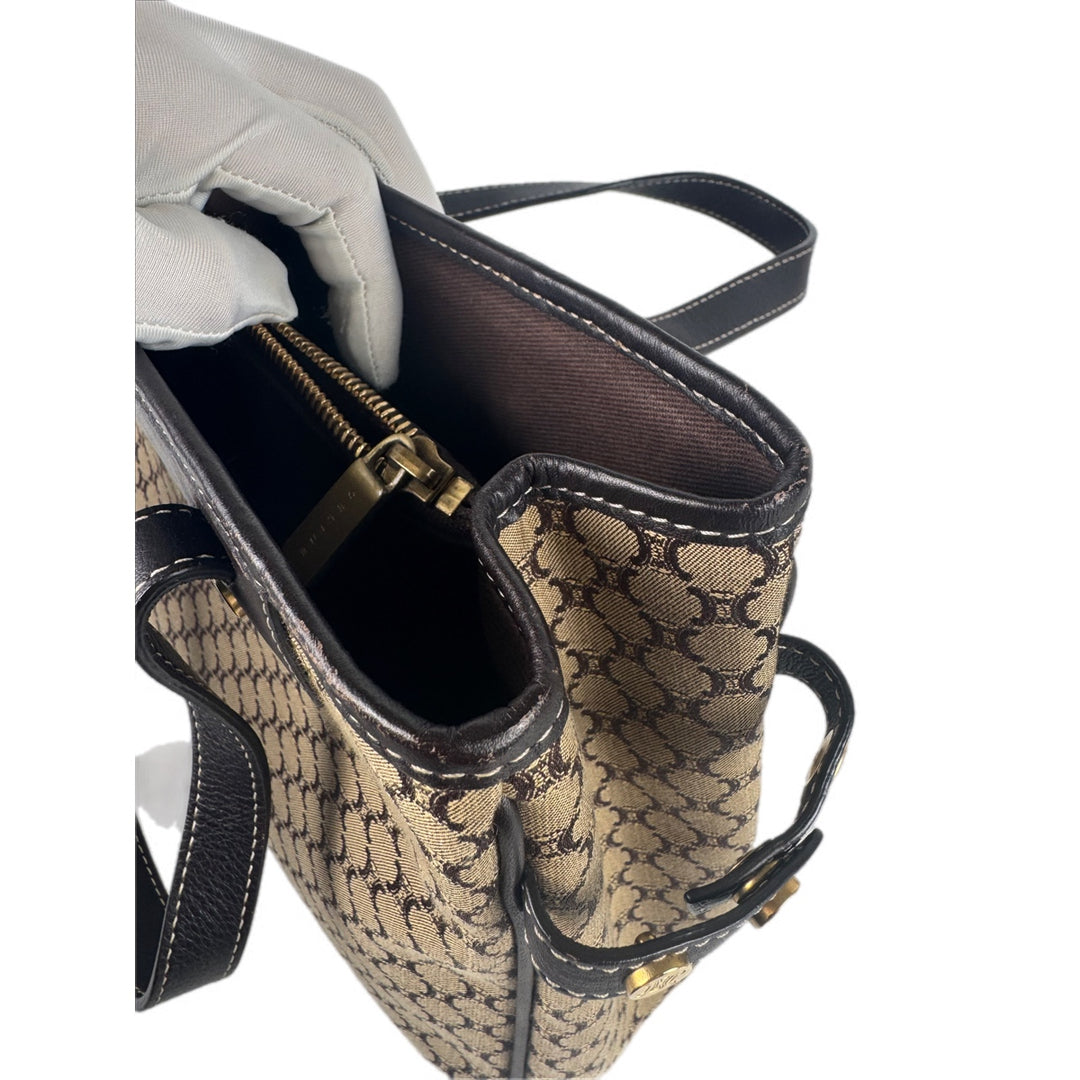 Celine 1970-2000 Macadam Coated Canvas Tote Bag