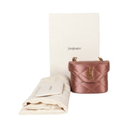 YSL Quilted June Micro Bag Old Rose Silk