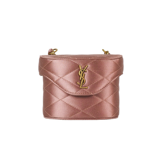 Pre-owned YSL Quilted June Micro Bag Old Rose Silk