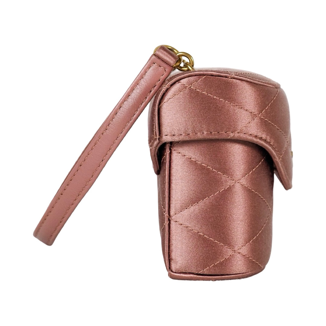 YSL Quilted June Micro Bag Old Rose Silk