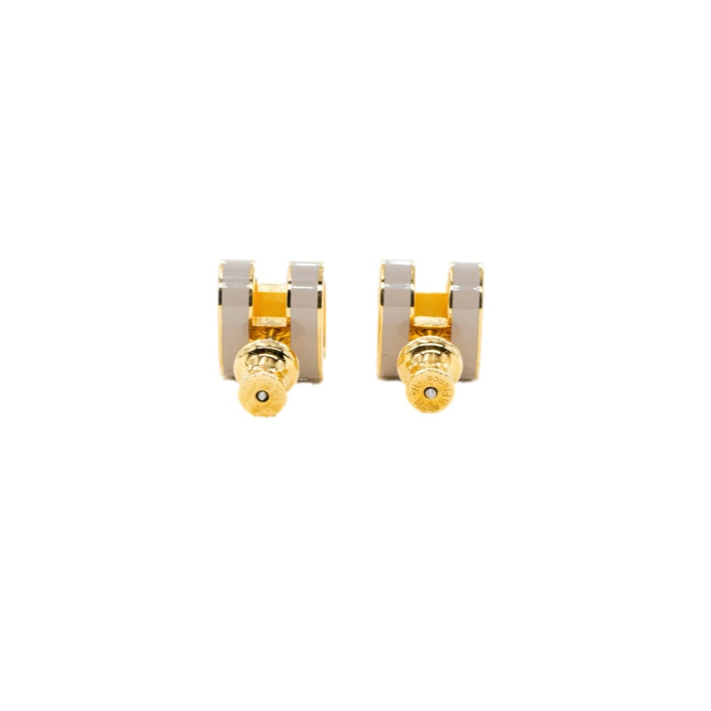 Hermes Cream Mini H Pop Earrings