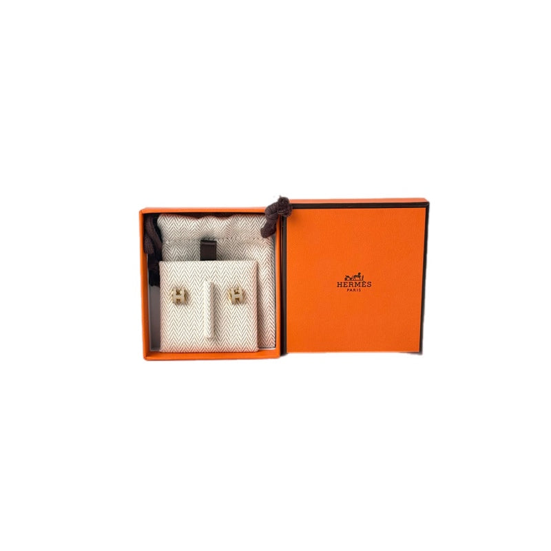 Hermes Cream Mini H Pop Earrings