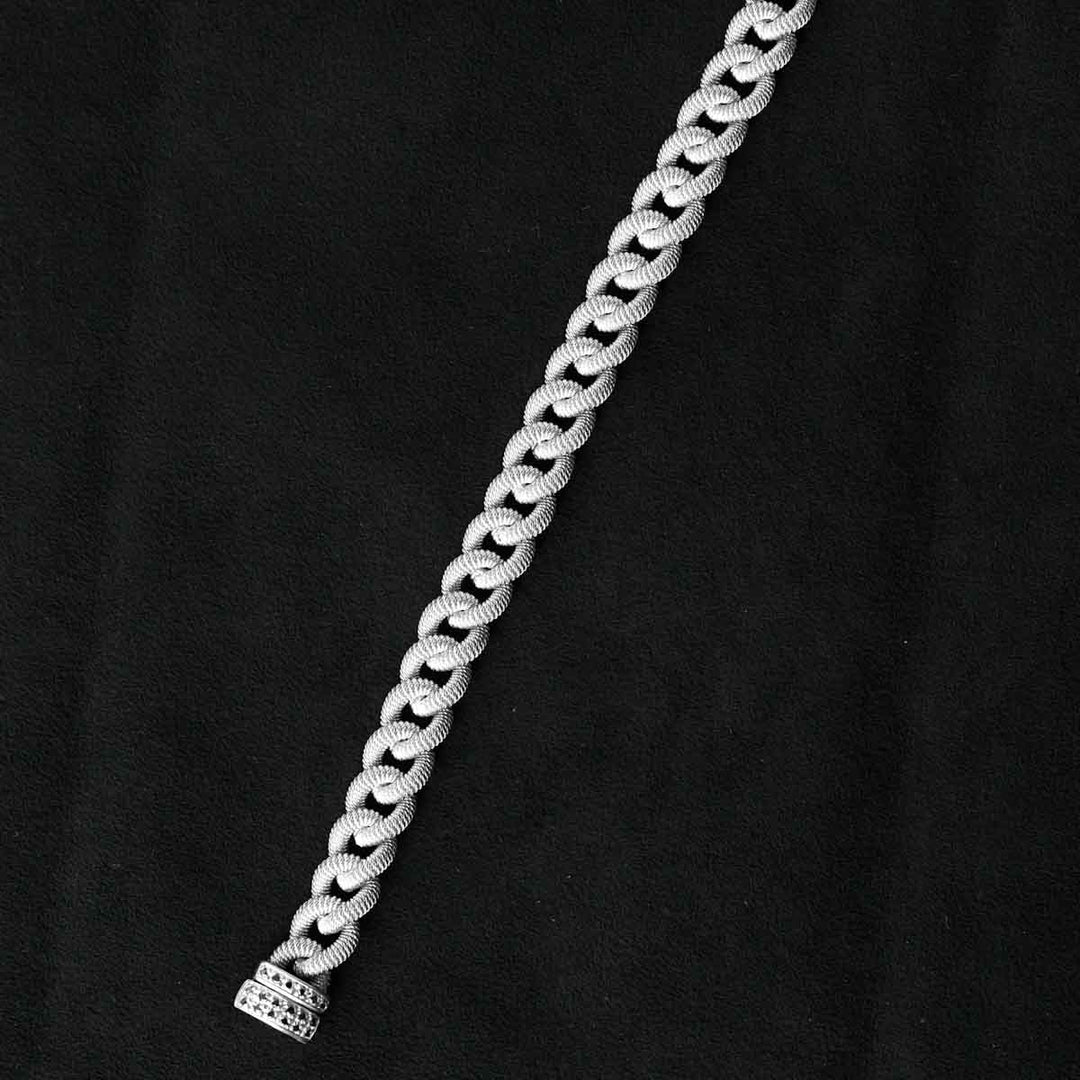 Silver 925 Black Diamonds D0.3ct Rhodium Plated Bracelet, Made in Italy