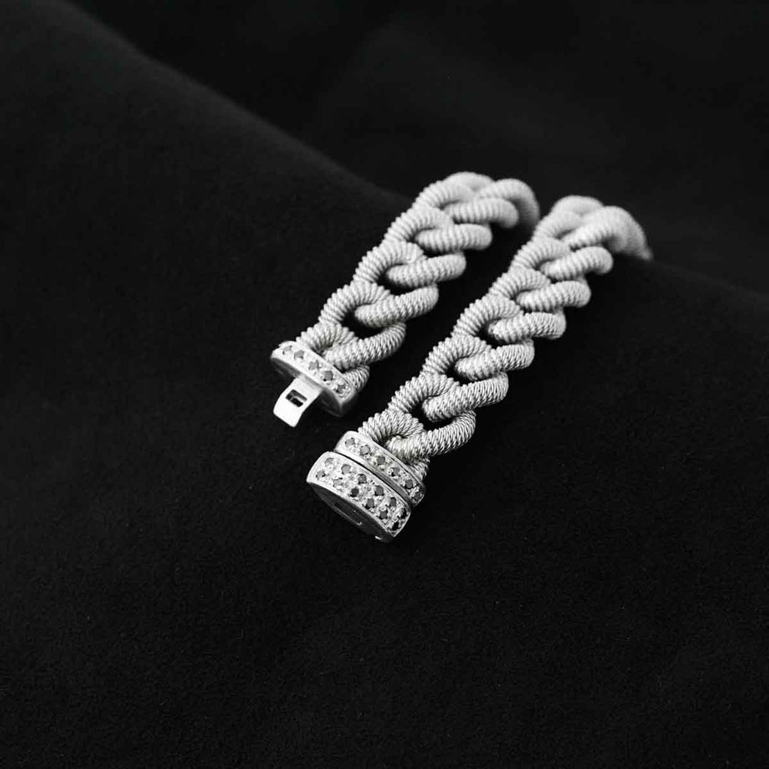 Silver 925 Black Diamonds D0.3ct Rhodium Plated Bracelet, Made in Italy