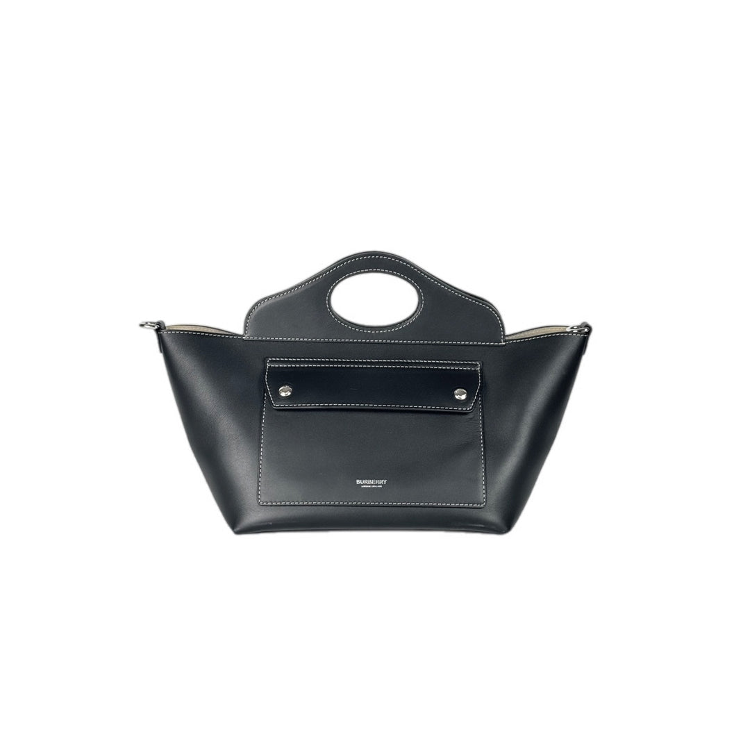 Burberry Soft Calfskin Small Pocket Tote Bag