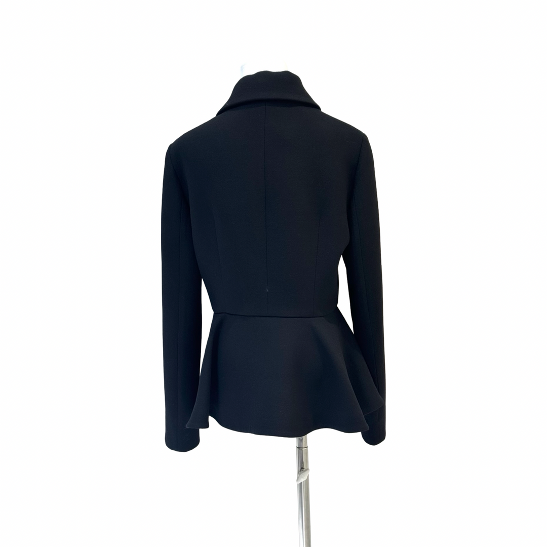 Miumiu Black Wool Caban Peplum Jacket #42