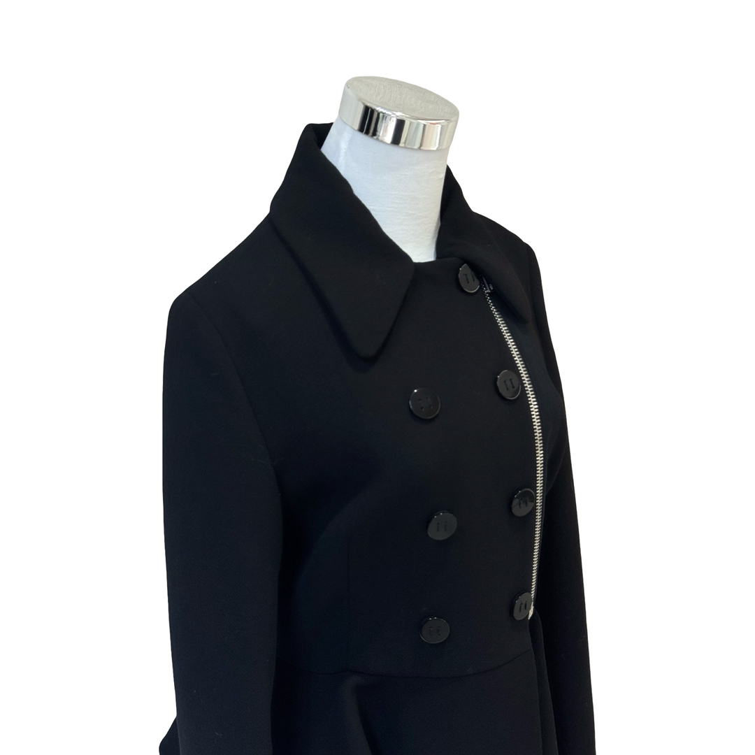 Miumiu Black Wool Caban Peplum Jacket #42