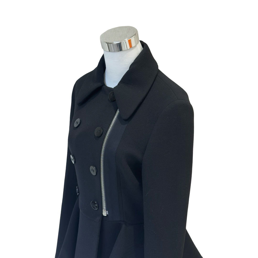 Miumiu Black Wool Caban Peplum Jacket #42