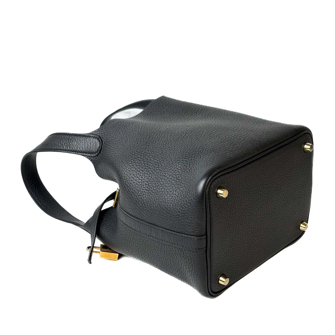 Hermes Picotin Black 18 Bag GHW