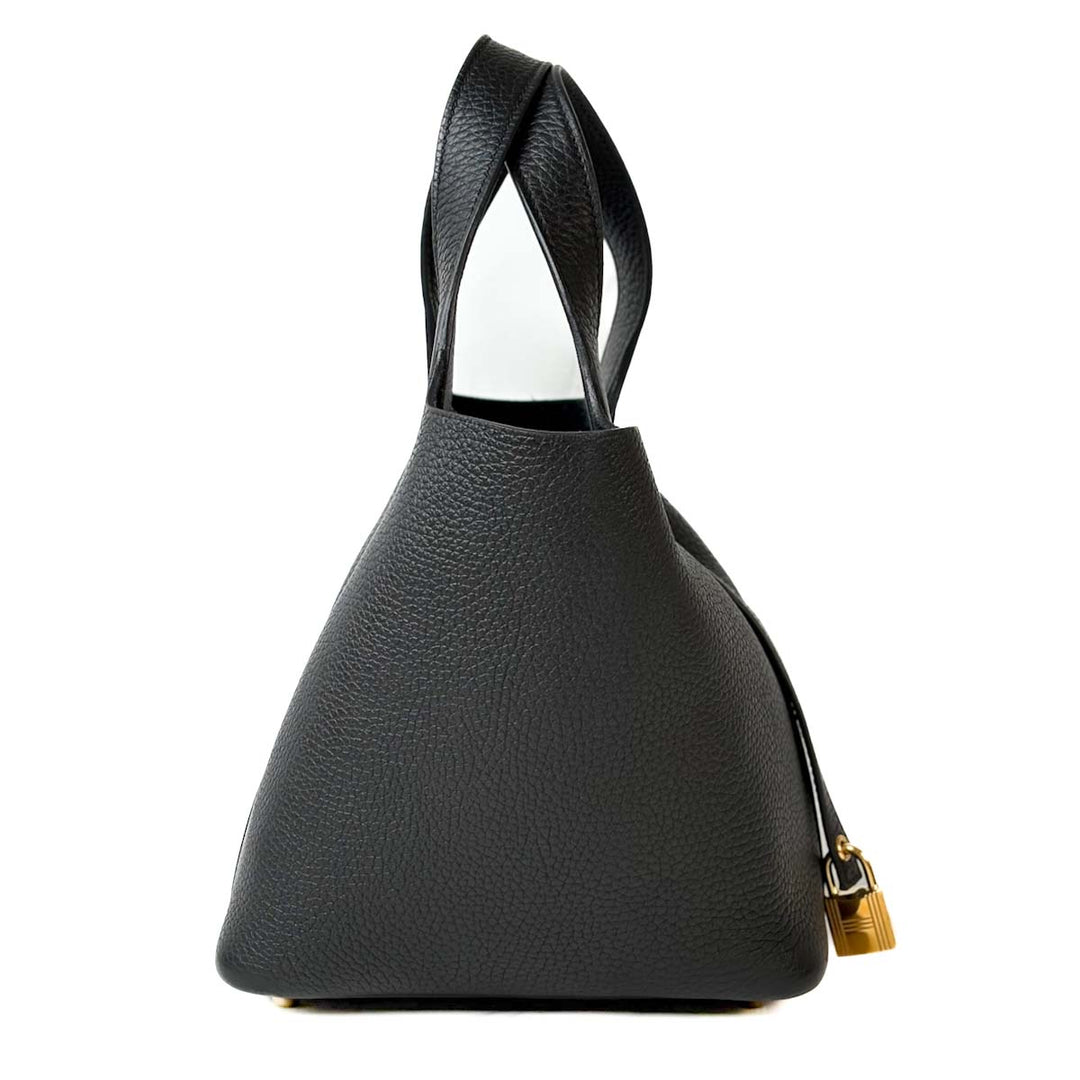 Hermes Picotin Black 18 Bag GHW