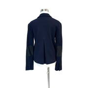 Burberry Short Navy Wool Brit Nova Check Trench Coat #US4