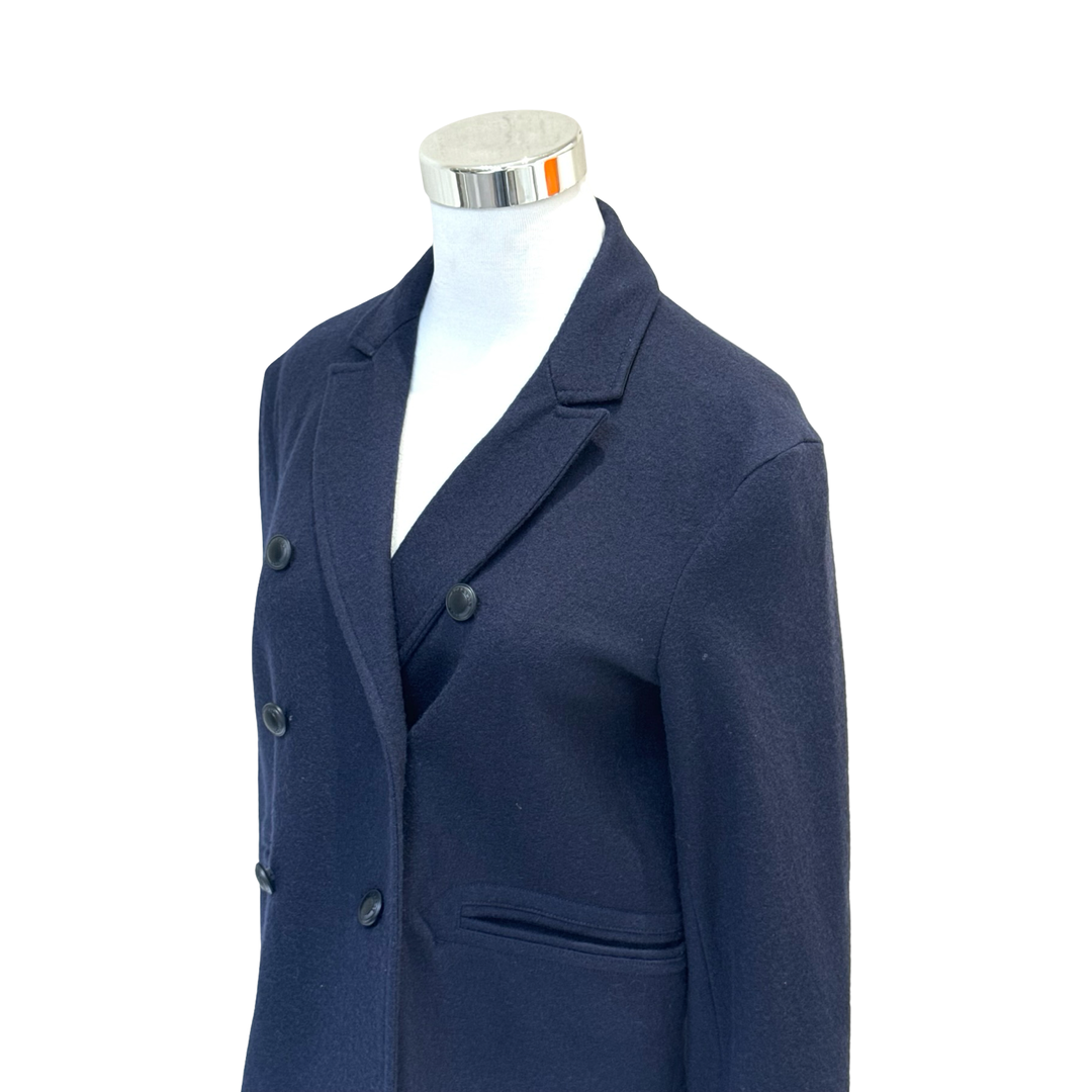 Burberry Short Navy Wool Brit Nova Check Trench Coat #US4