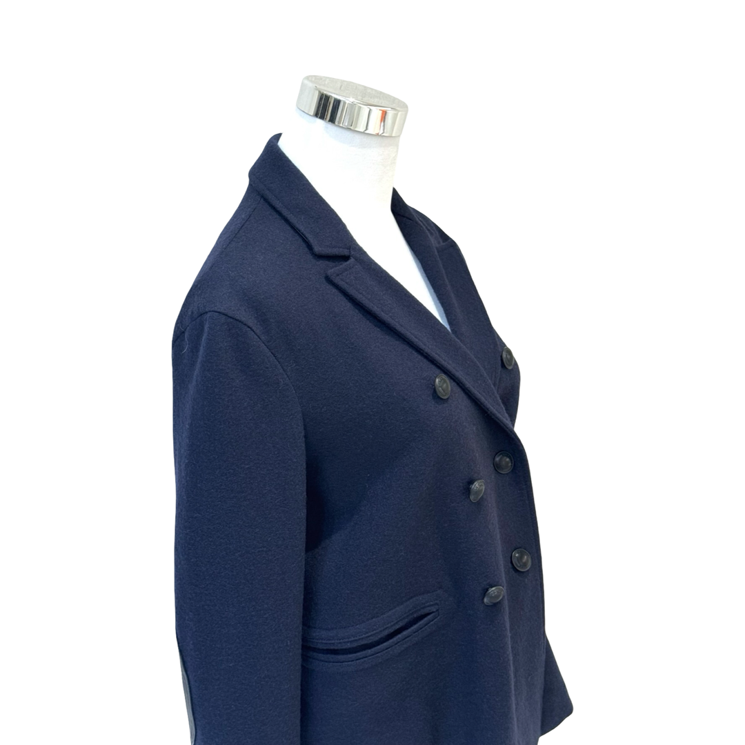 Burberry Short Navy Wool Brit Nova Check Trench Coat #US4