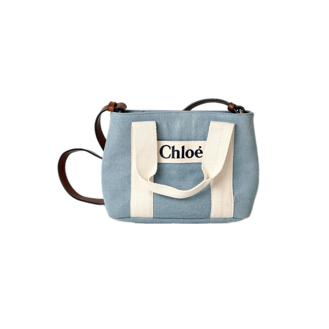 Chloe Mini Denim Tote Bag With Strap