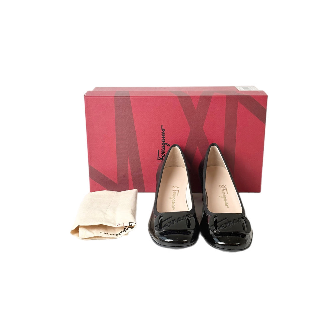 Ferragamo My Charm Black Patent Shoes #6