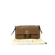Fendi Baguette Brown Multi Shearling Bag