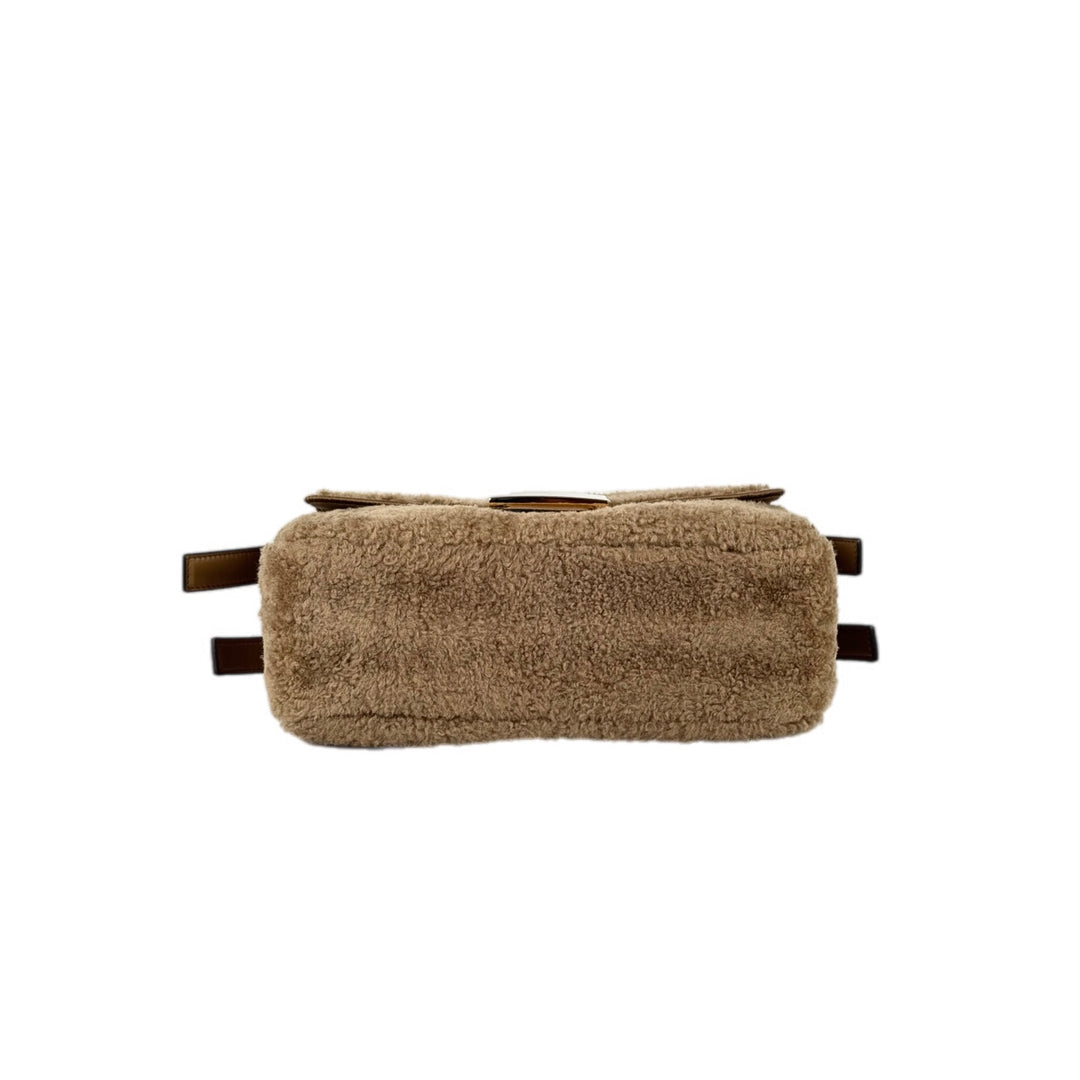 Fendi Baguette Brown Multi Shearling Bag