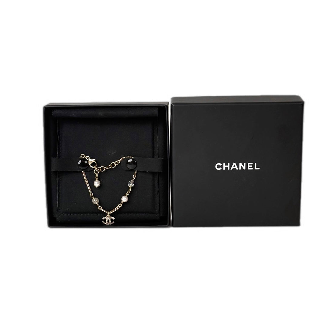 Chanel Pearl Crystal CC Bracelet