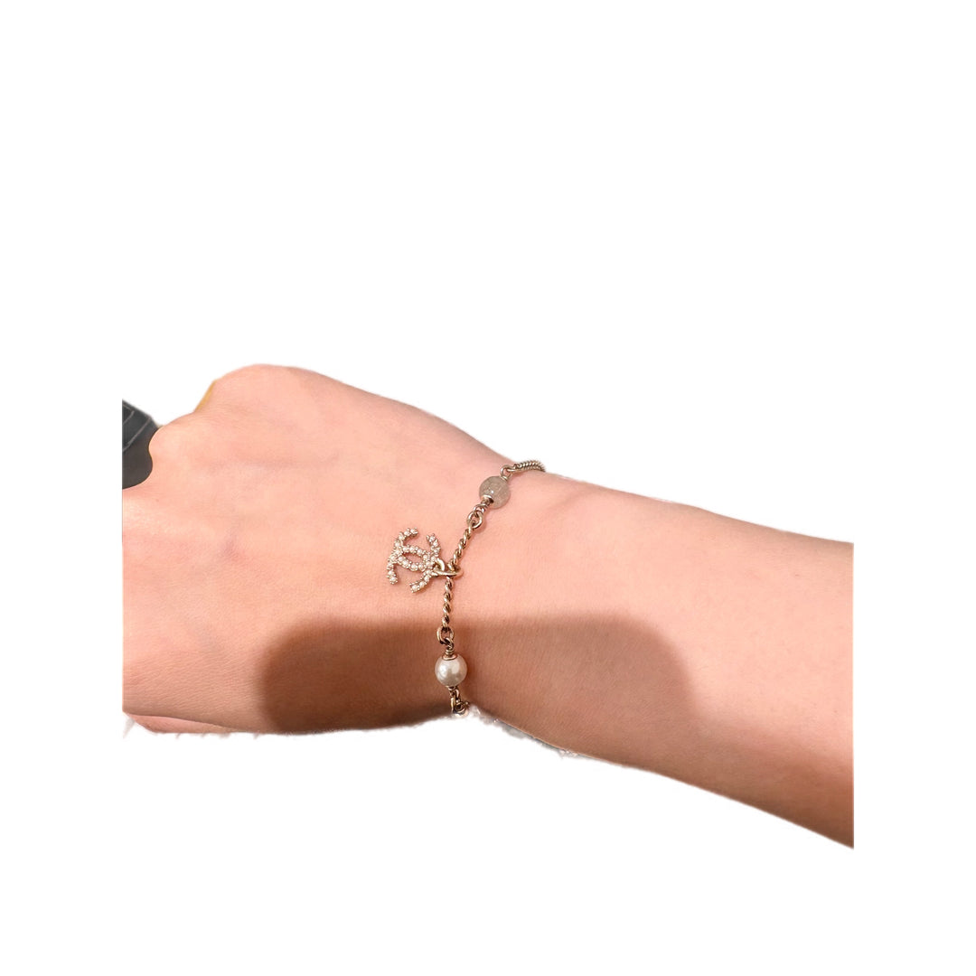 Chanel Pearl Crystal CC Bracelet