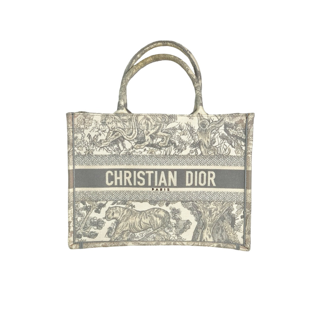 Dior Grey Animal Canvas Book Tote MM