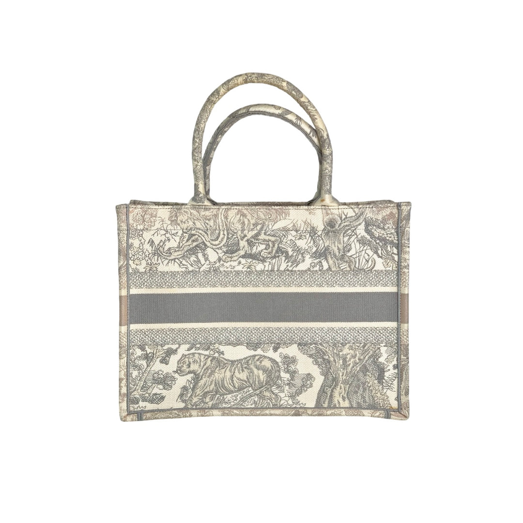 Dior Grey Animal Canvas Book Tote MM
