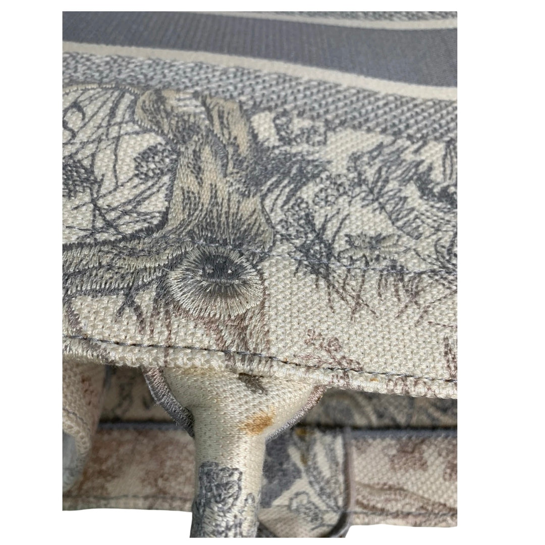 Dior Grey Animal Canvas Book Tote MM