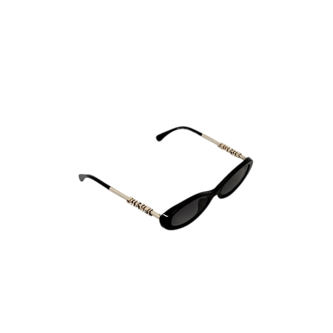 Chanel Black Oval Sunglasses